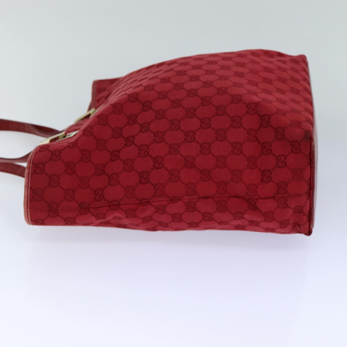 GUCCI GG Canvas Tote Bag Red 002.1098 3444 Auth 82259