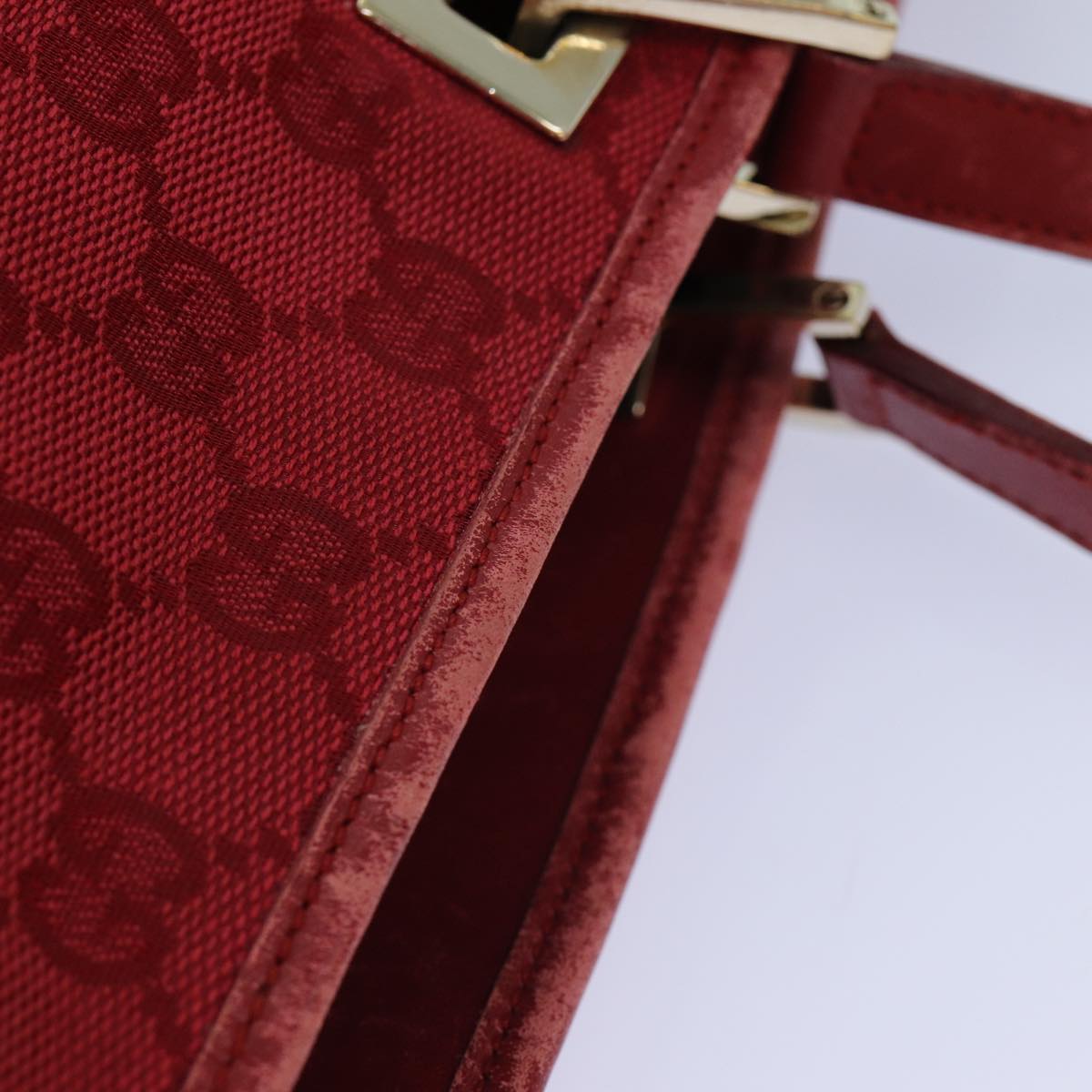 GUCCI GG Canvas Tote Bag Red 002.1098 3444 Auth 82259