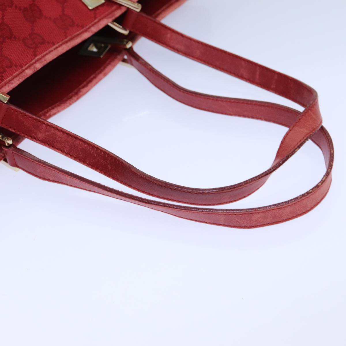 GUCCI GG Canvas Tote Bag Red 002.1098 3444 Auth 82259