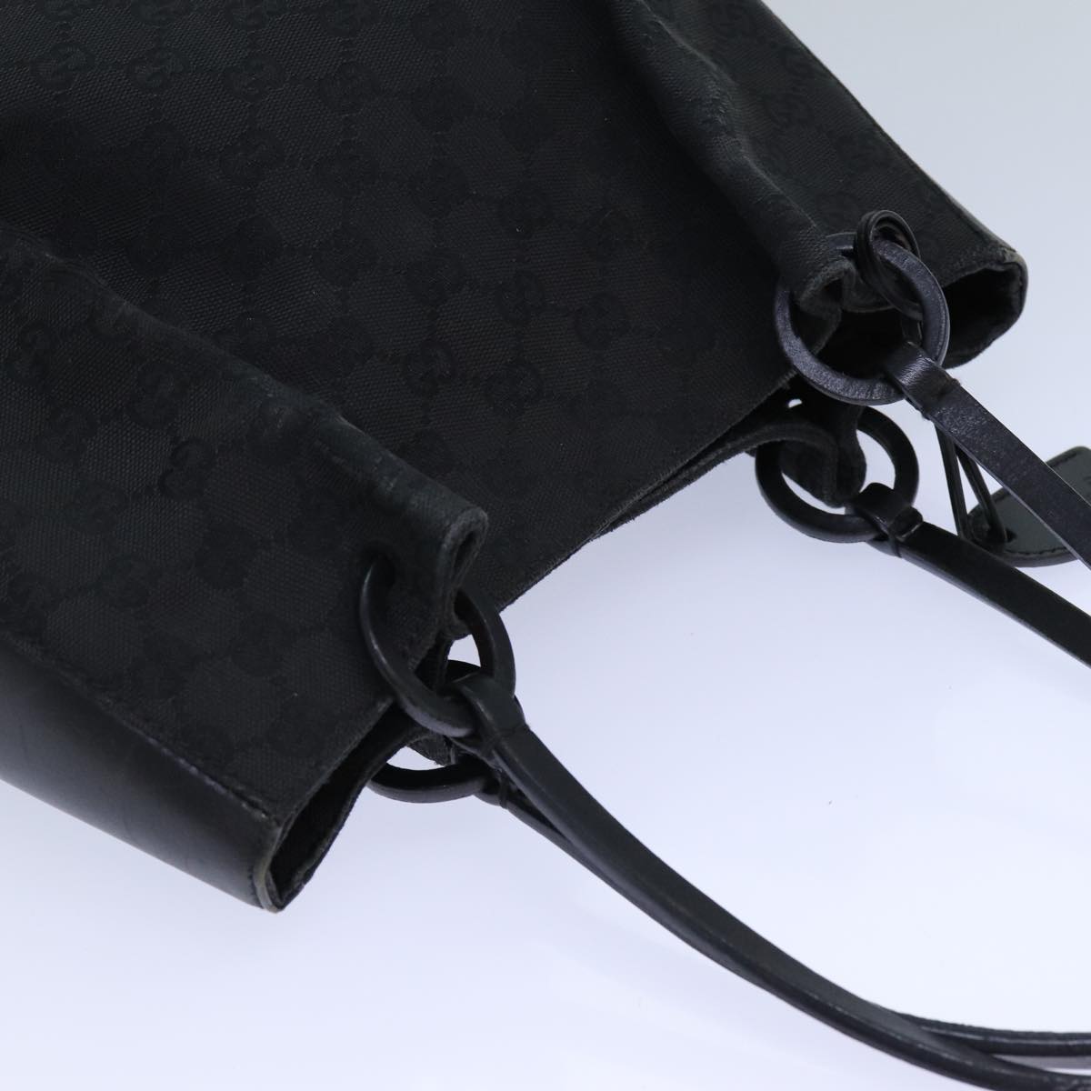 GUCCI GG Canvas Hand Bag Black 101919 Auth 82264