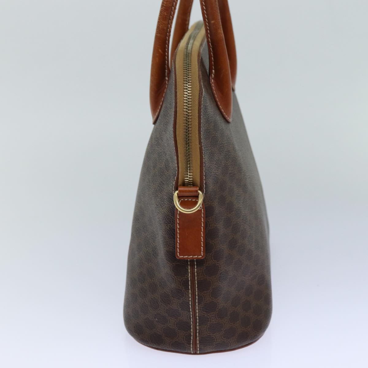 CELINE Macadam Canvas Hand Bag PVC Leather Brown Auth 82266