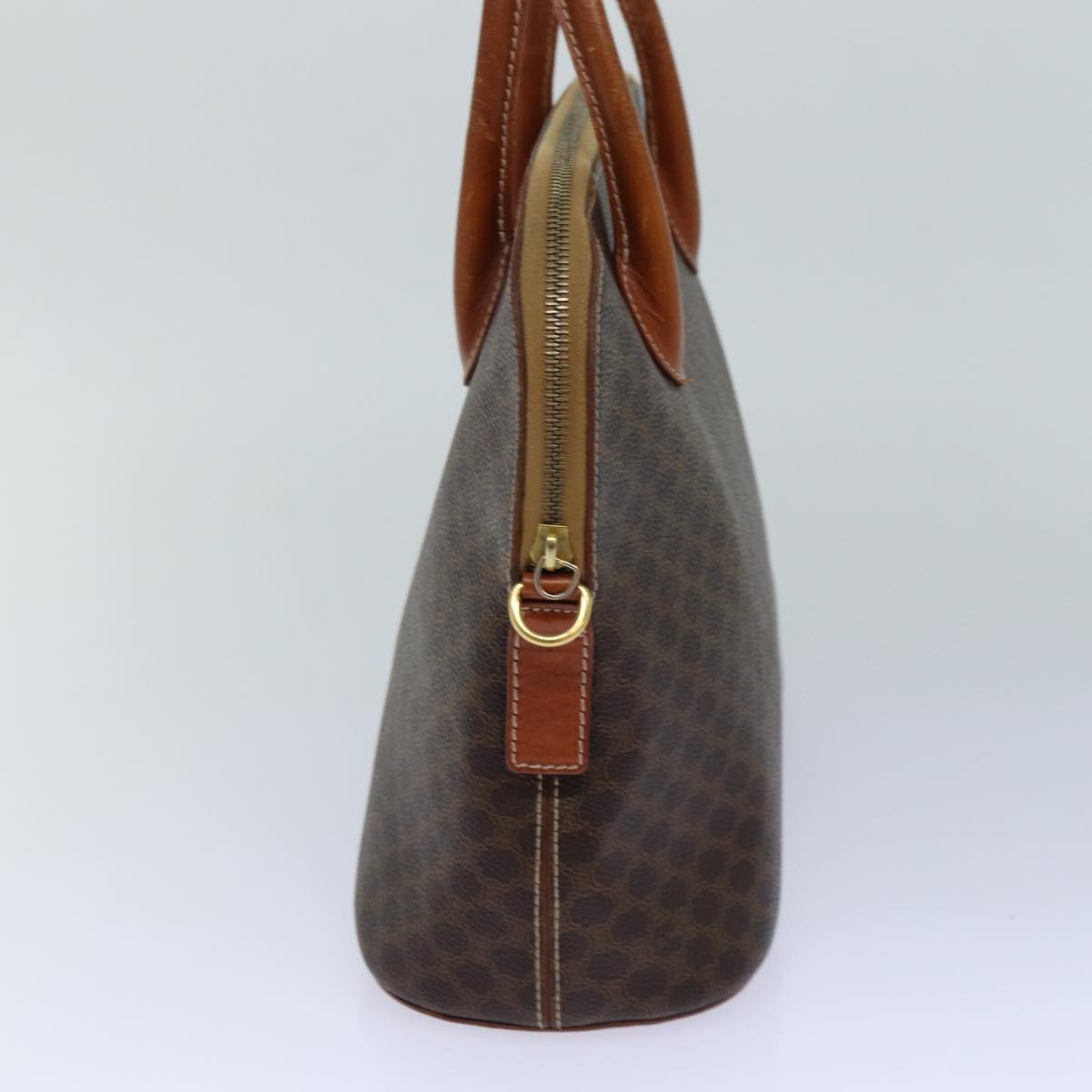 CELINE Macadam Canvas Hand Bag PVC Leather Brown Auth 82266