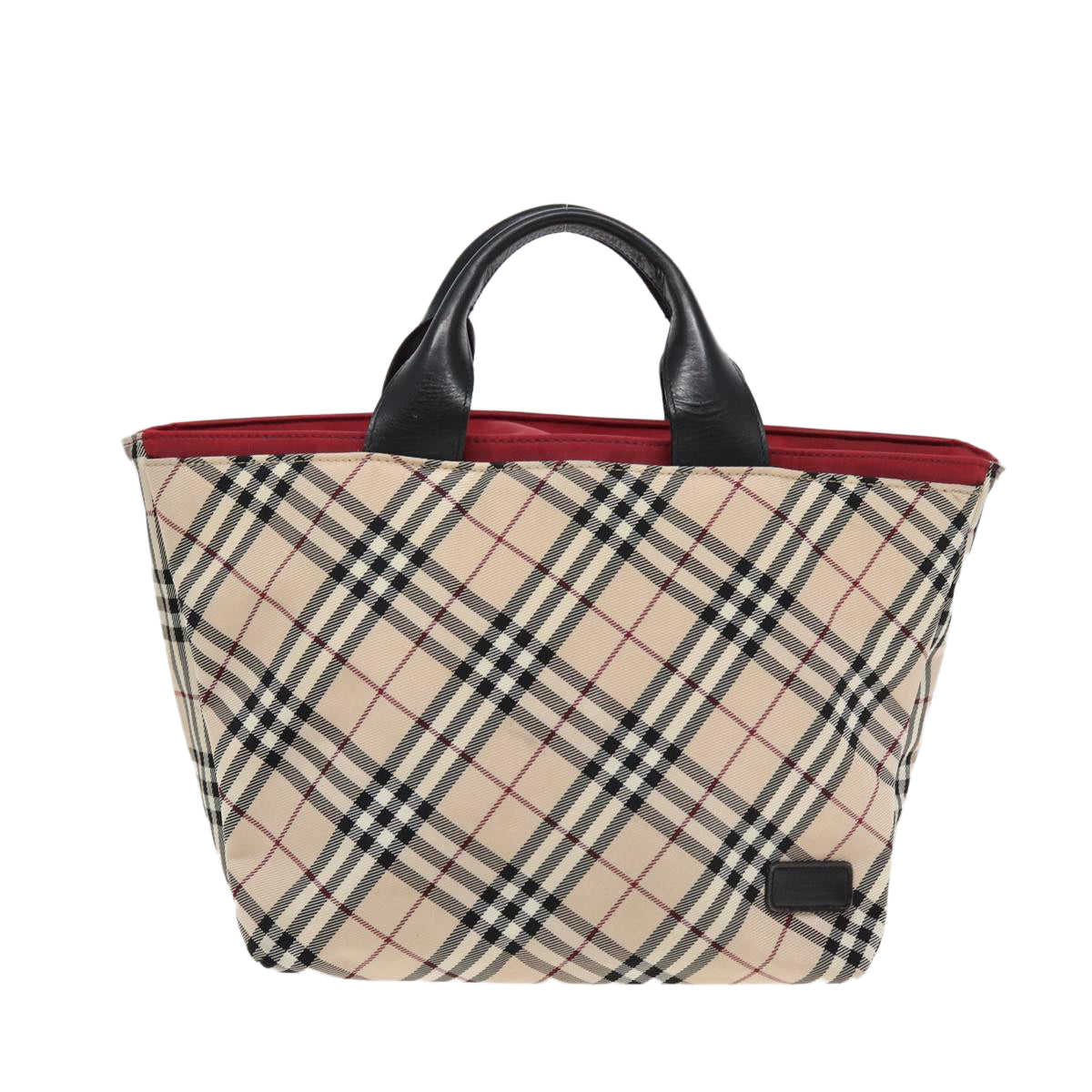 BURBERRY Nova Check Hand Bag Canvas Beige Auth 82270