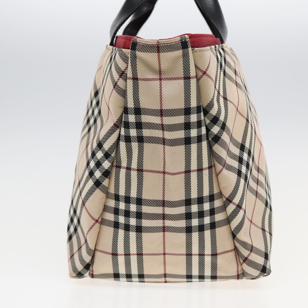 BURBERRY Nova Check Hand Bag Canvas Beige Auth 82270