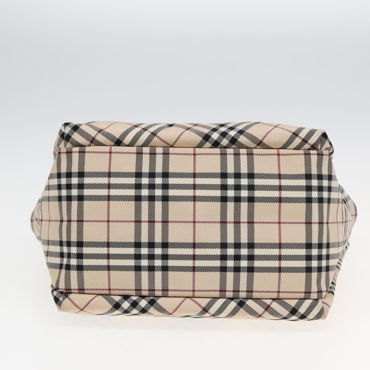 BURBERRY Nova Check Hand Bag Canvas Beige Auth 82270