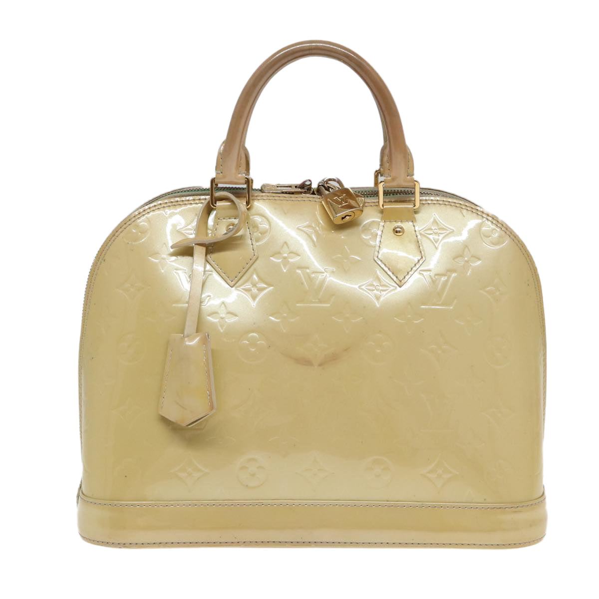 LOUIS VUITTON Monogram Vernis Alma PM Hand Bag Broncorail M91445 LV Auth 82272