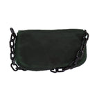 PRADA Chain Shoulder Bag Nylon Green Auth 82275-1