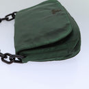 PRADA Chain Shoulder Bag Nylon Green Auth 82275-3