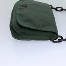 PRADA Chain Shoulder Bag Nylon Green Auth 82275-4