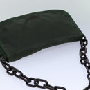 PRADA Chain Shoulder Bag Nylon Green Auth 82275-6