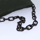 PRADA Chain Shoulder Bag Nylon Green Auth 82275-7