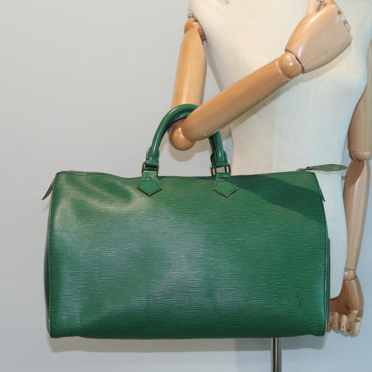 LOUIS VUITTON Epi Speedy 40 Hand Bag Green M42984 LV Auth 82306