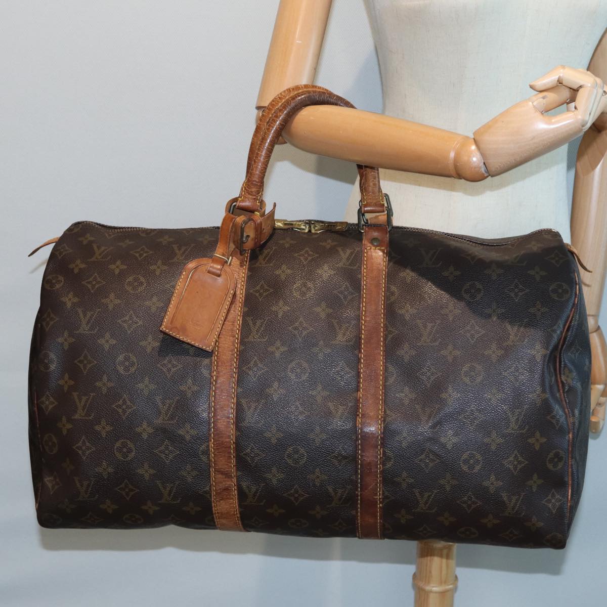 LOUIS VUITTON Monogram Keepall 50 Boston Bag M41426 LV Auth 82332