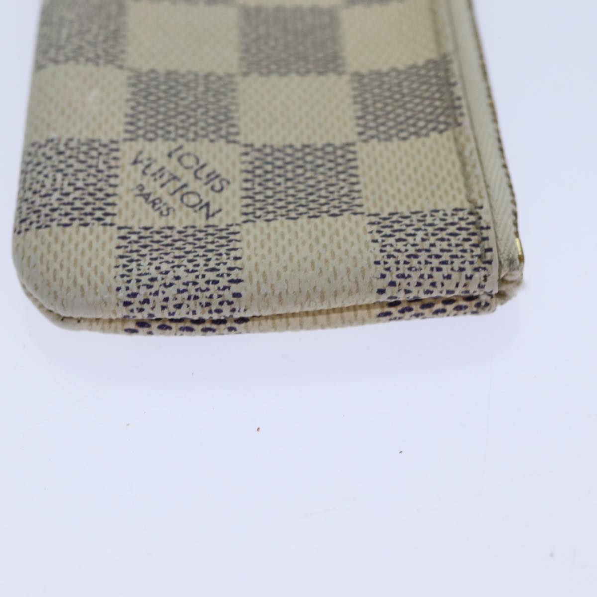 LOUIS VUITTON Damier Azur Pochette Cles Coin Purse N62659 LV Auth 82352