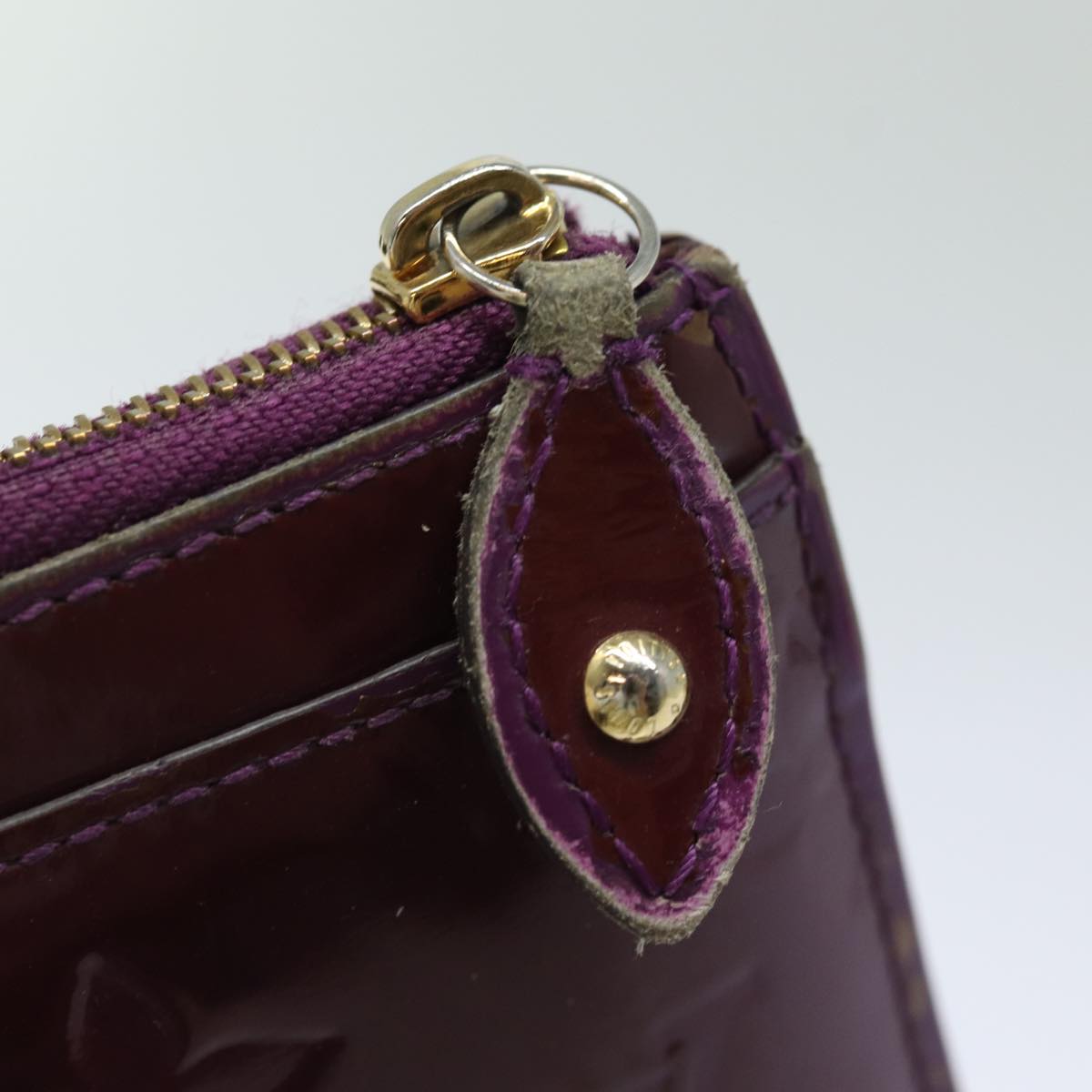 LOUIS VUITTON Vernis Pochette ClesNM Coin Purse Amethyst M90145 LV Auth 82357