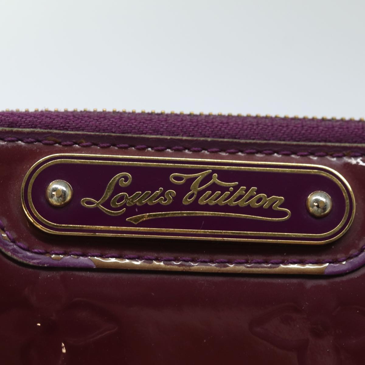 LOUIS VUITTON Vernis Pochette ClesNM Coin Purse Amethyst M90145 LV Auth 82357