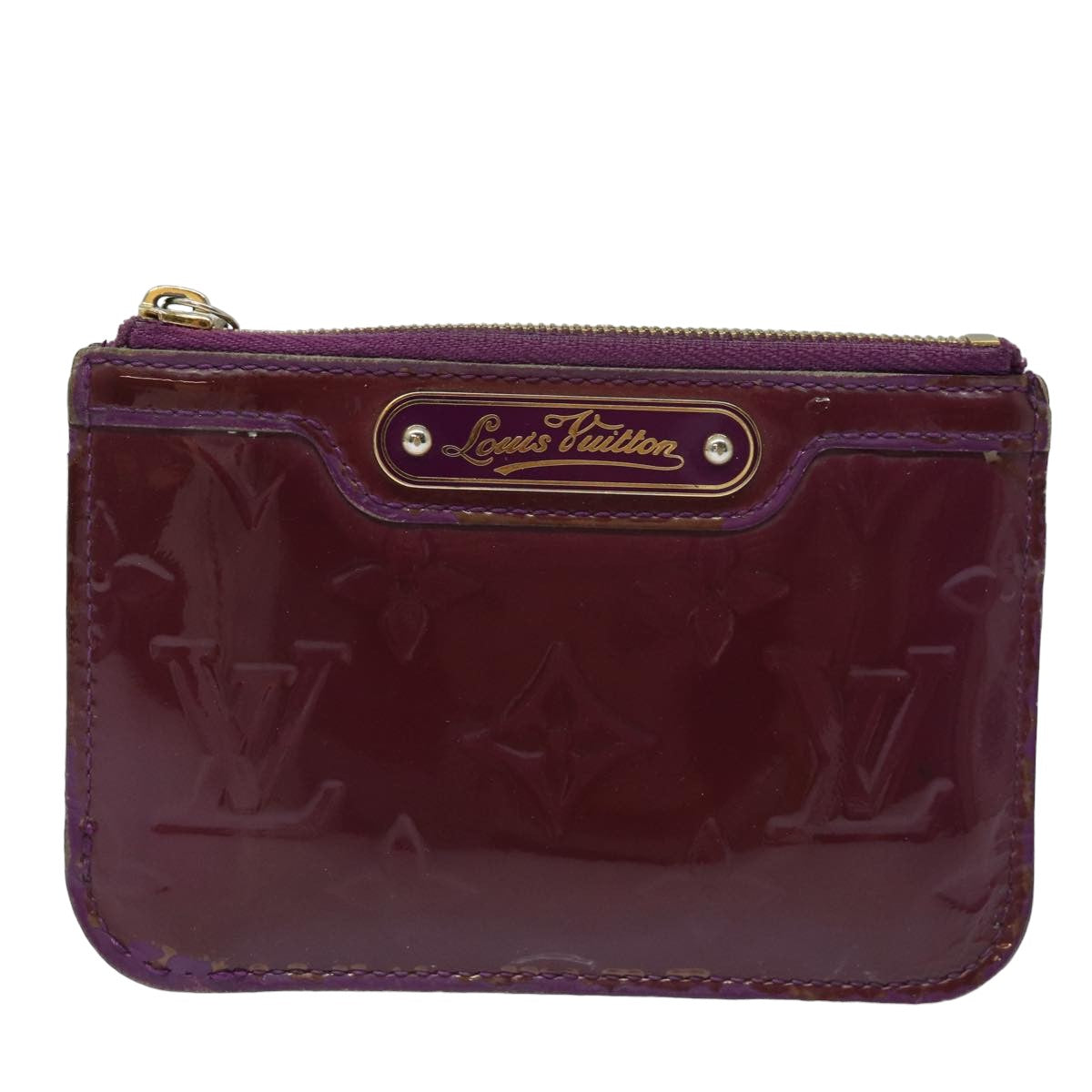 LOUIS VUITTON Vernis Pochette ClesNM Coin Purse Amethyst M90145 LV Auth 82357