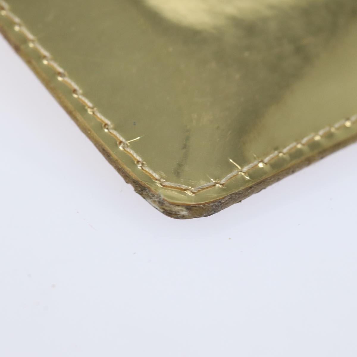 LOUIS VUITTON Monogram Miroir Pochette Plat Clutch Bag Gold M95278 Auth 82359