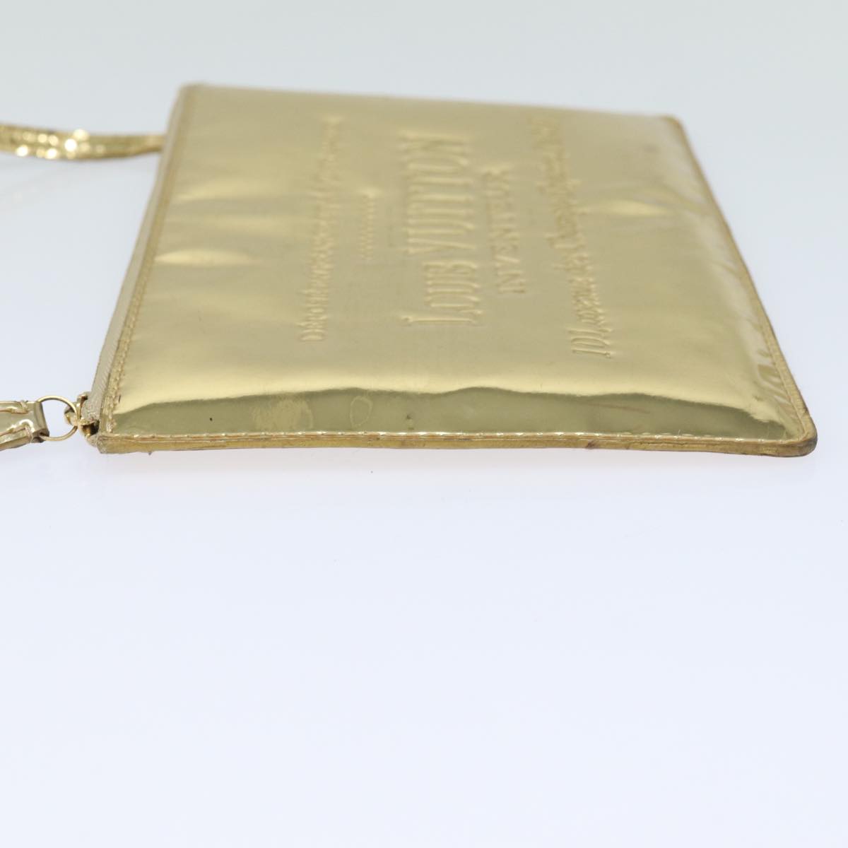 LOUIS VUITTON Monogram Miroir Pochette Plat Clutch Bag Gold M95278 Auth 82359