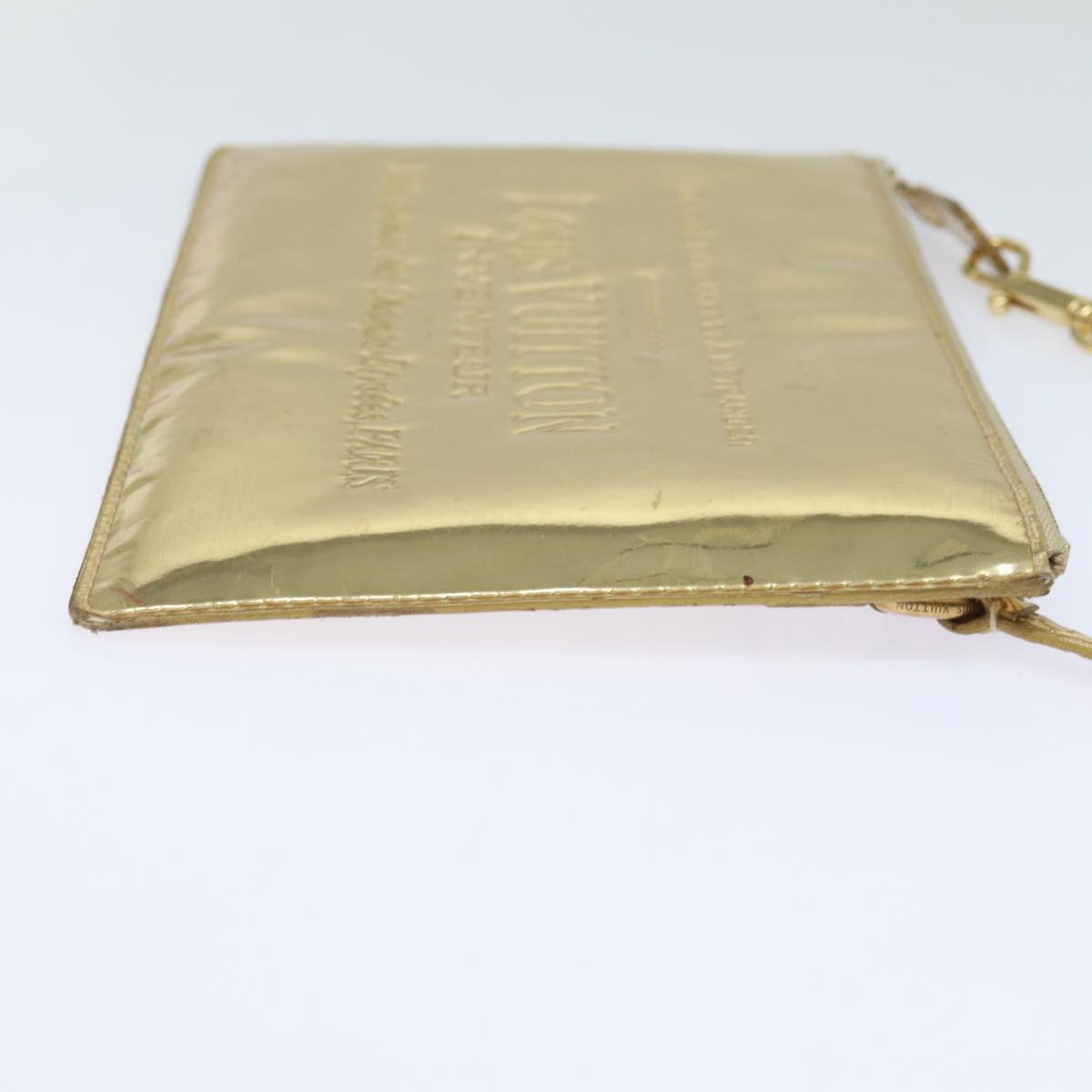 LOUIS VUITTON Monogram Miroir Pochette Plat Clutch Bag Gold M95278 Auth 82359