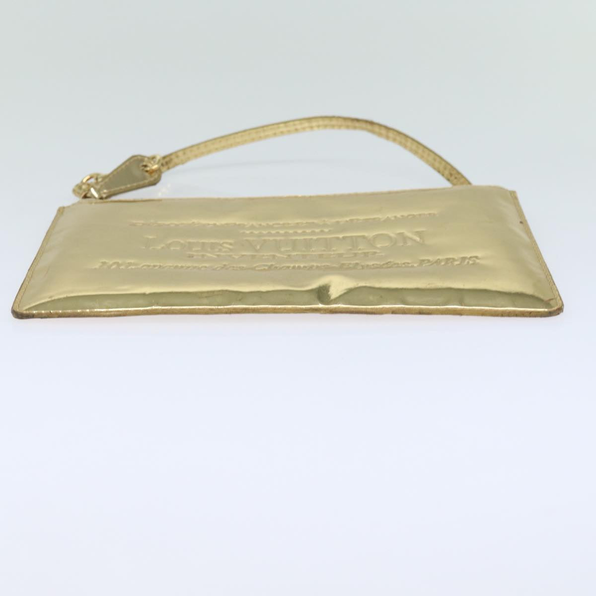 LOUIS VUITTON Monogram Miroir Pochette Plat Clutch Bag Gold M95278 Auth 82359