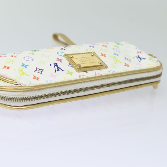 LOUIS VUITTON Monogram Multicolor Kate Pouch White Bron M55212 LV Auth 82391SAV