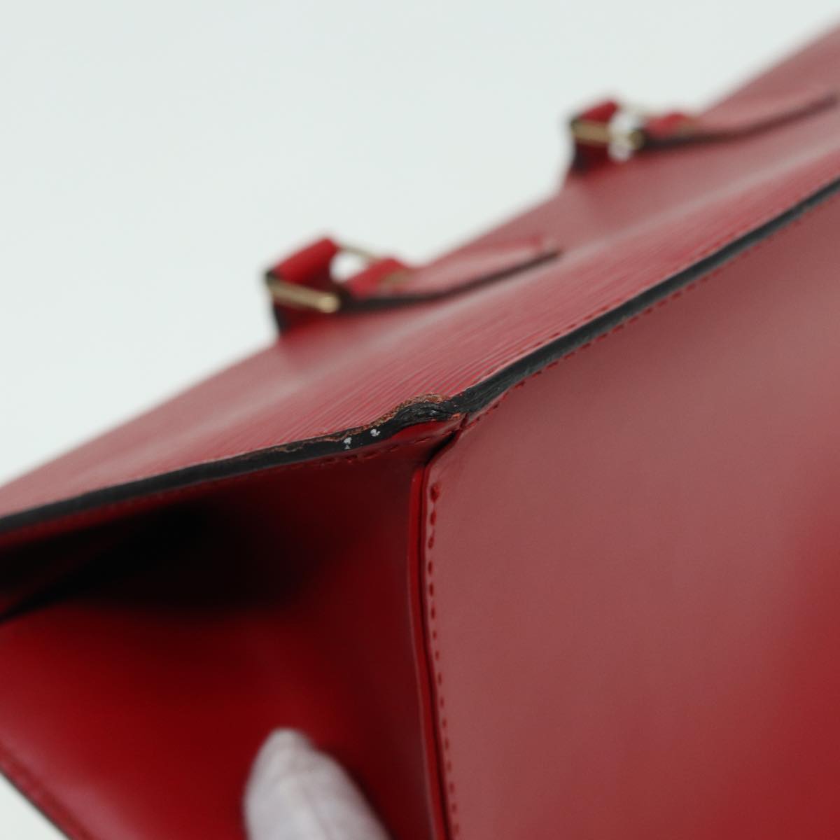 LOUIS VUITTON Epi Sac Triangle Hand Bag Red M52097 LV Auth 82445