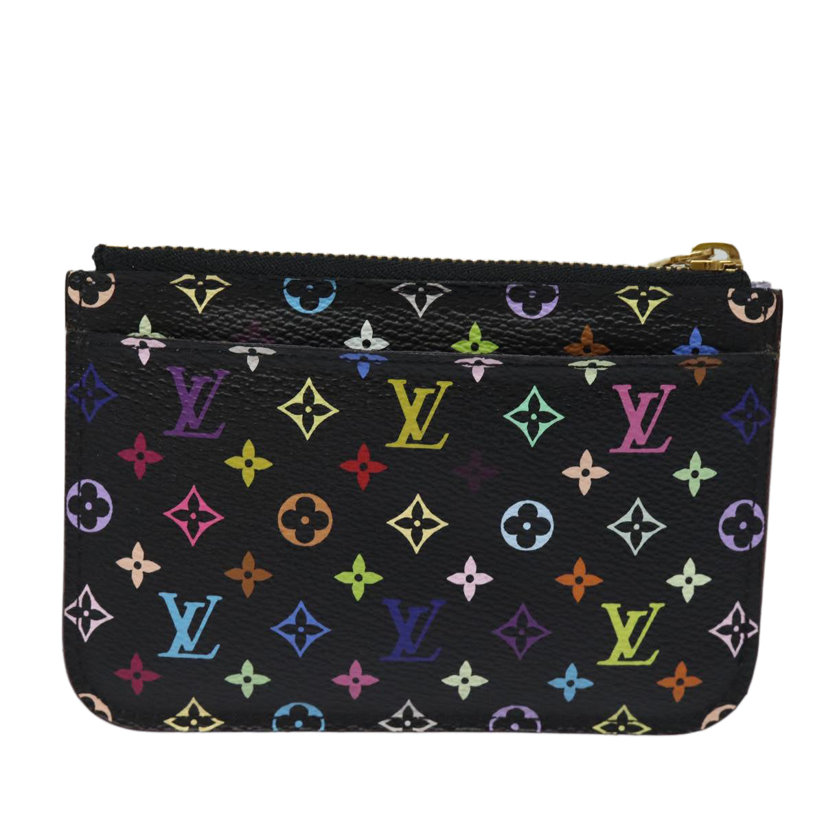 LOUIS VUITTON Multicolor Pochette Cles NM Coin Purse Black M60279 LV Auth 82479 - 0