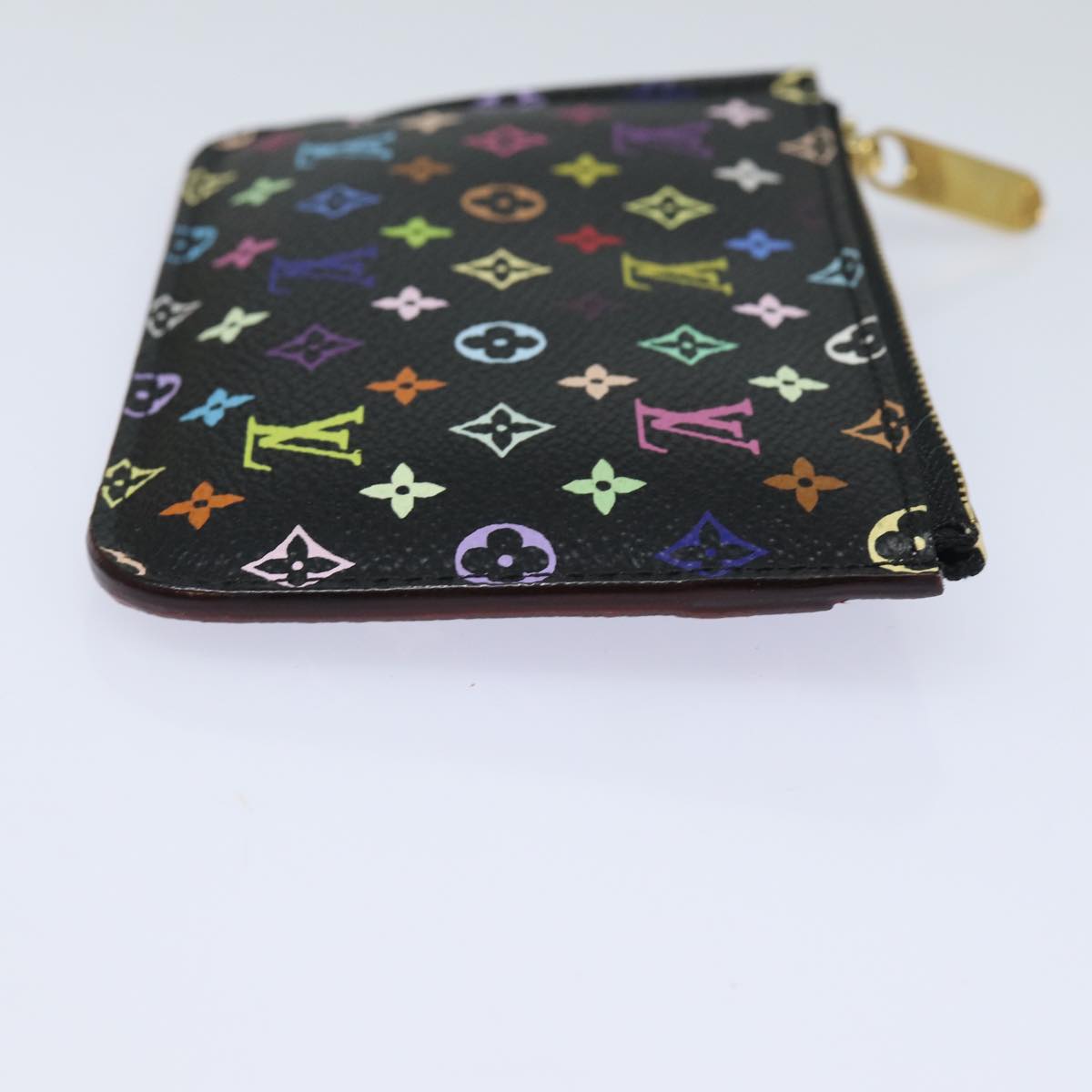 LOUIS VUITTON Multicolor Pochette Cles NM Coin Purse Black M60279 LV Auth 82479