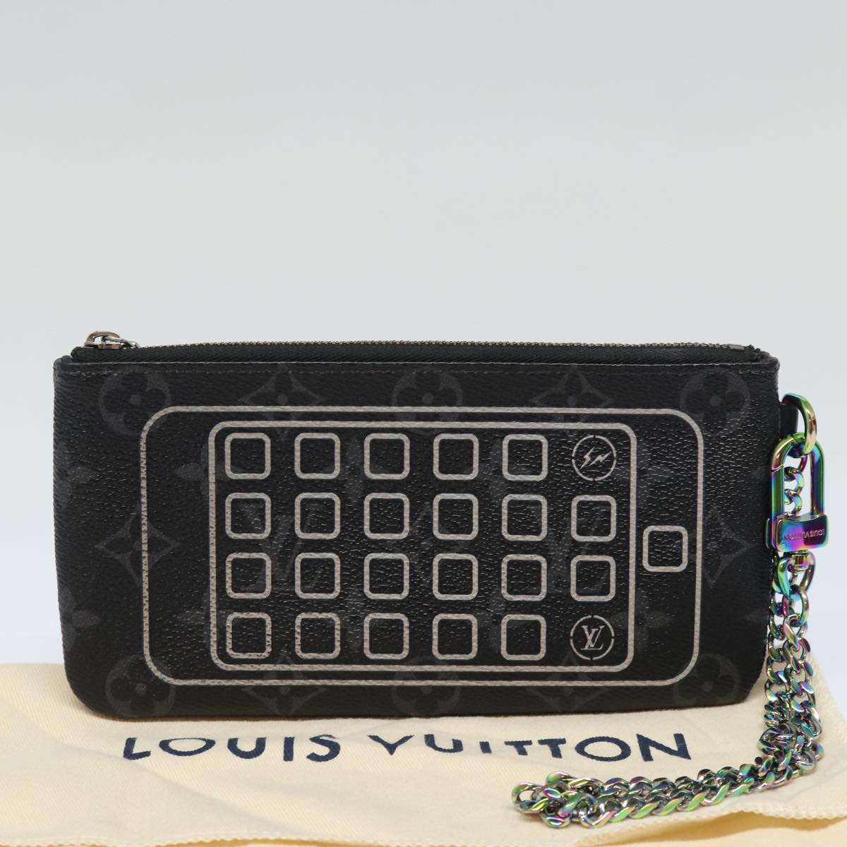 LOUIS VUITTON Monogram Eclipse Fragment iPhone Case M64433 LV Auth 82480