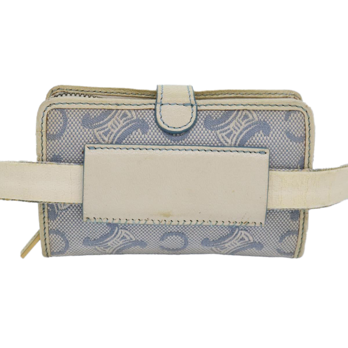 CELINE C Macadam Canvas Waist Pouch Light Blue Auth 82487 - 0