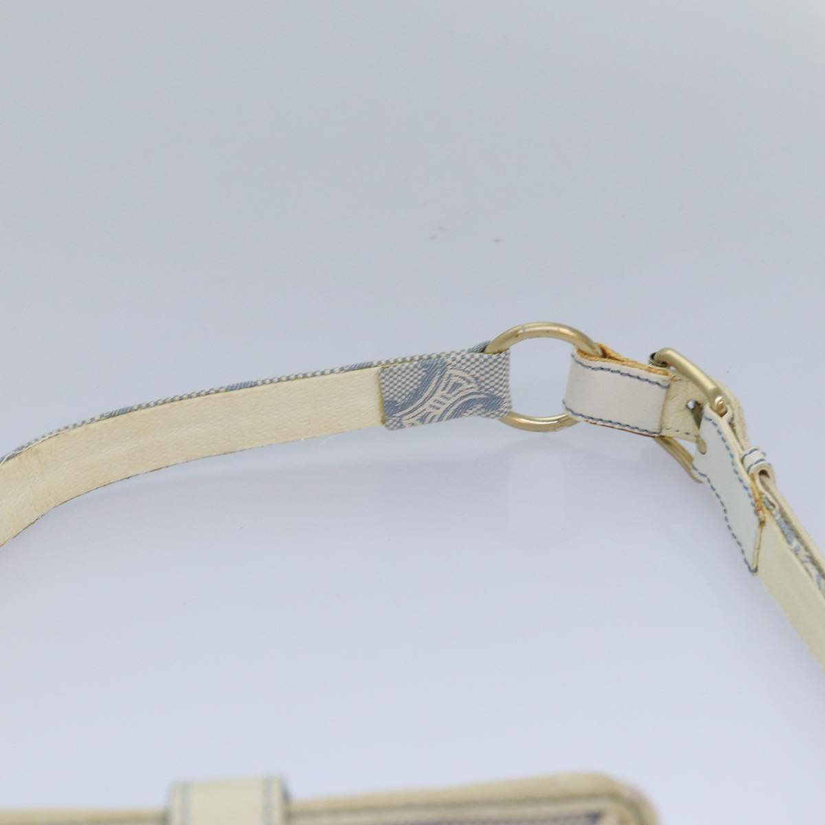 CELINE C Macadam Canvas Waist Pouch Light Blue Auth 82487