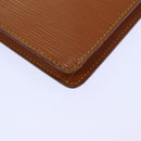 LOUIS VUITTON Epi Pochette Homme Clutch Bag Brown Zipang gold M52528 Auth 82491-15