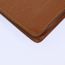 LOUIS VUITTON Epi Pochette Homme Clutch Bag Brown Zipang gold M52528 Auth 82491-16