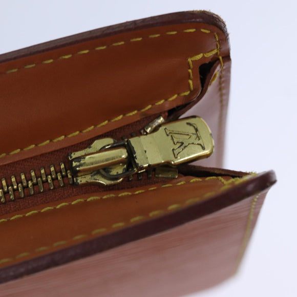 LOUIS VUITTON Epi Pochette Homme Clutch Bag Braun Zipang gold M52528 Auth 82491