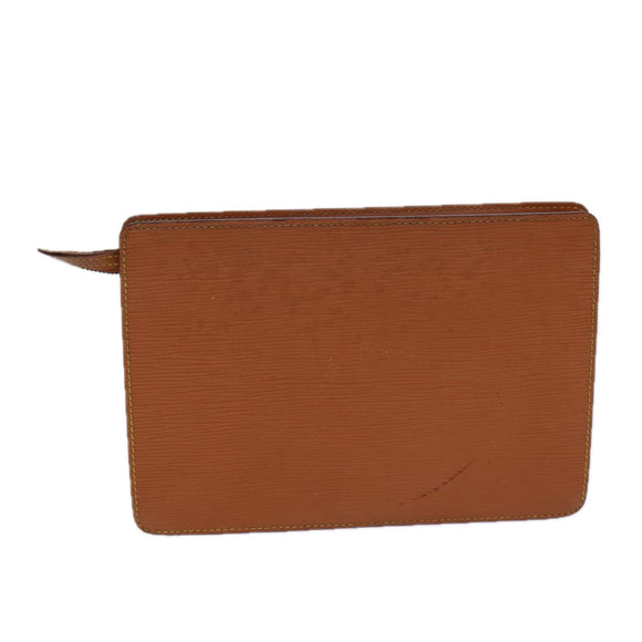 LOUIS VUITTON Epi Pochette Homme Clutch Bag Braun Zipang gold M52528 Auth 82491