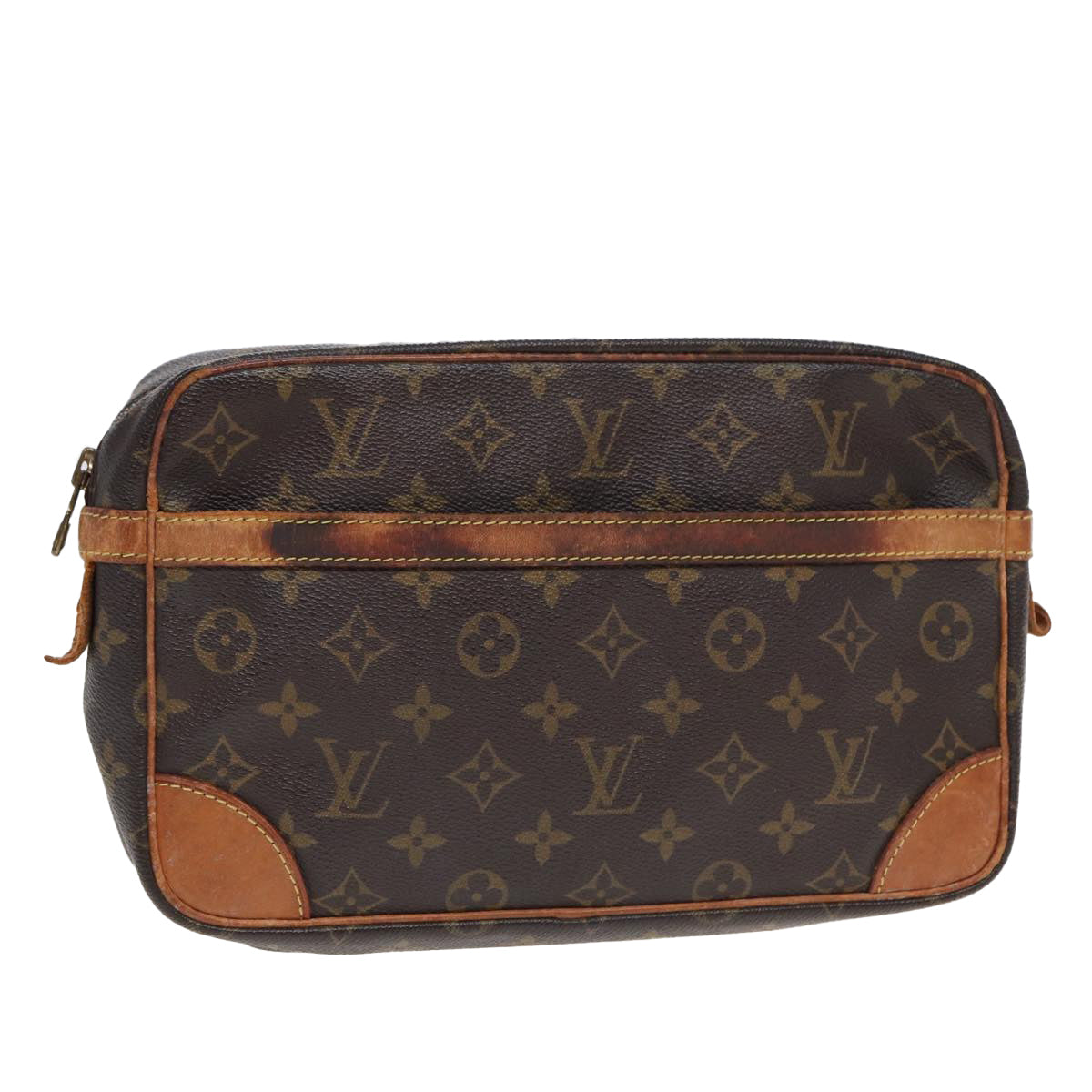 LOUIS VUITTON Monogram Compiegne 28 Clutch Bag M51845 LV Auth 82501