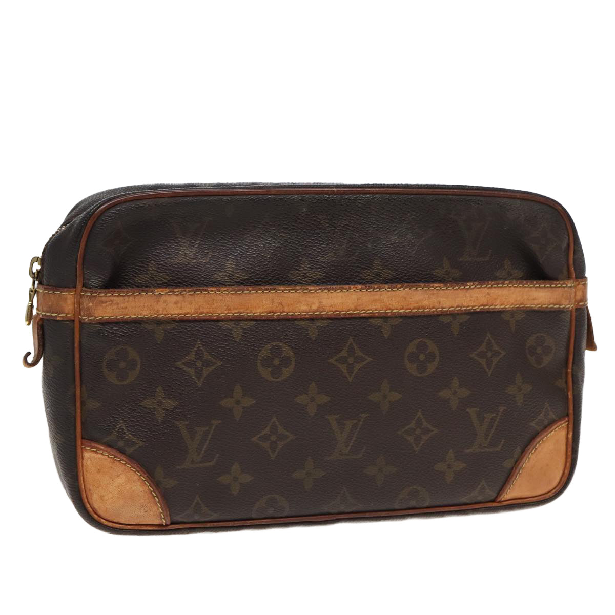 LOUIS VUITTON Monogram Compiegne 28 Clutch Bag M51845 LV Auth 82505