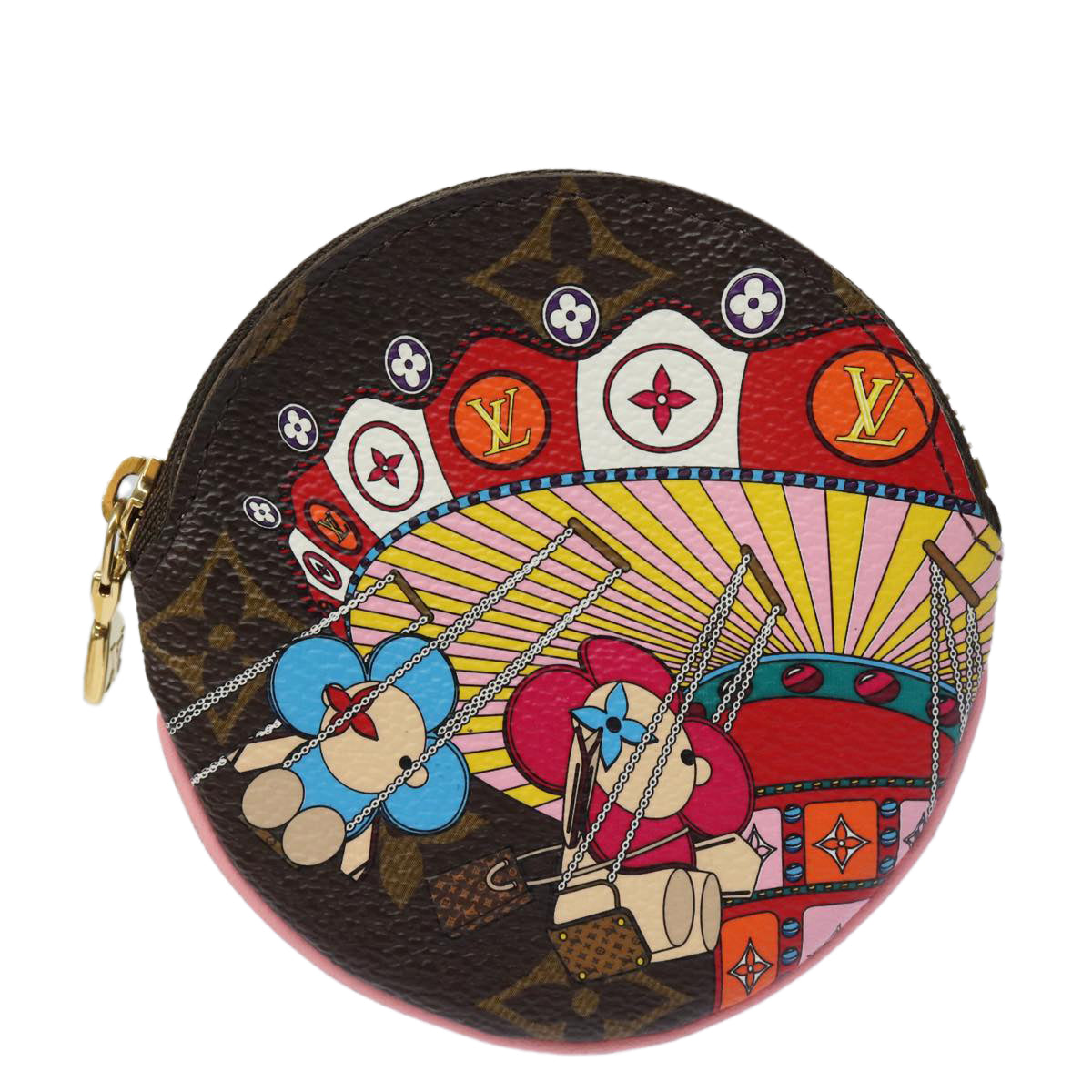 LOUIS VUITTON Monogram Porte Monnaie Round Coin case Vivienne M69757 Auth 82515