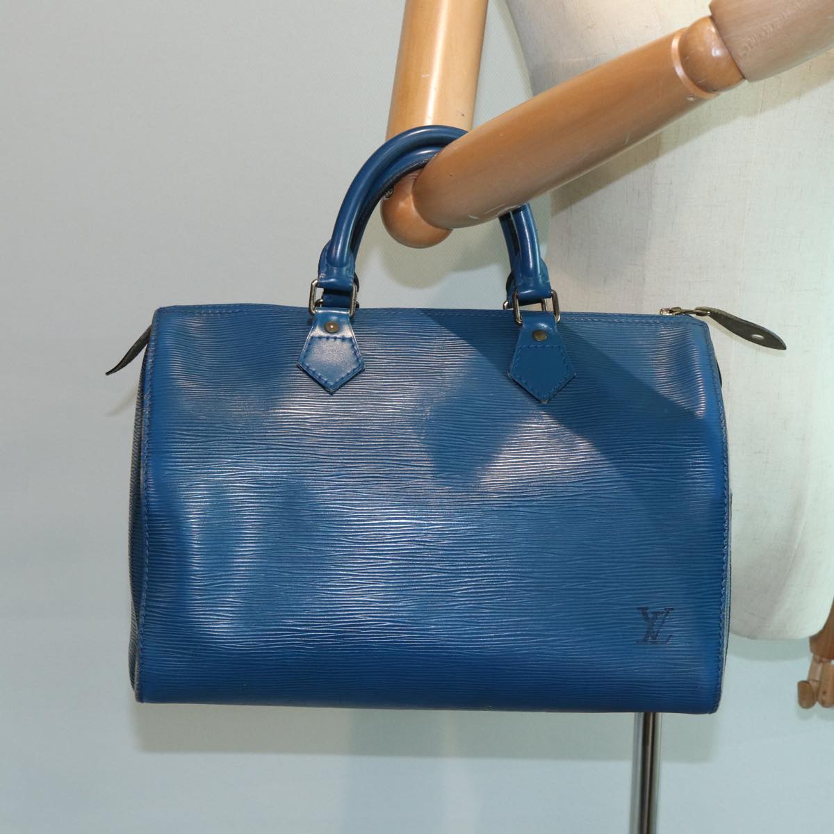 LOUIS VUITTON Epi Speedy 30 Hand Bag Toledo Blue M43005 LV Auth 82518