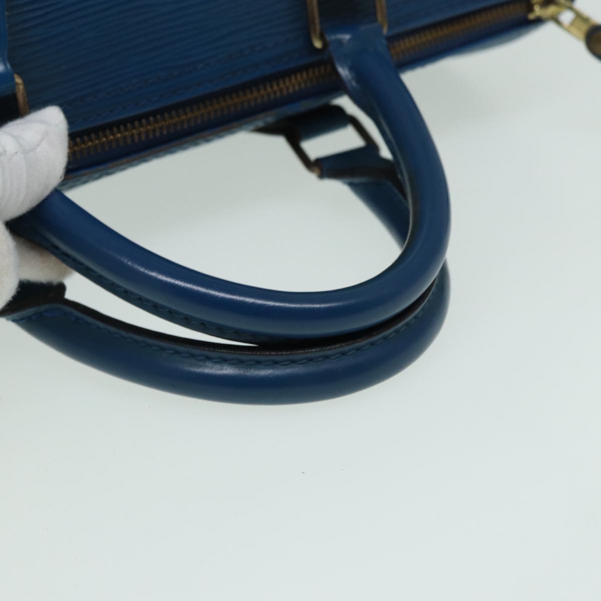 LOUIS VUITTON Epi Speedy 30 Hand Bag Toledo Blue M43005 LV Auth 82518