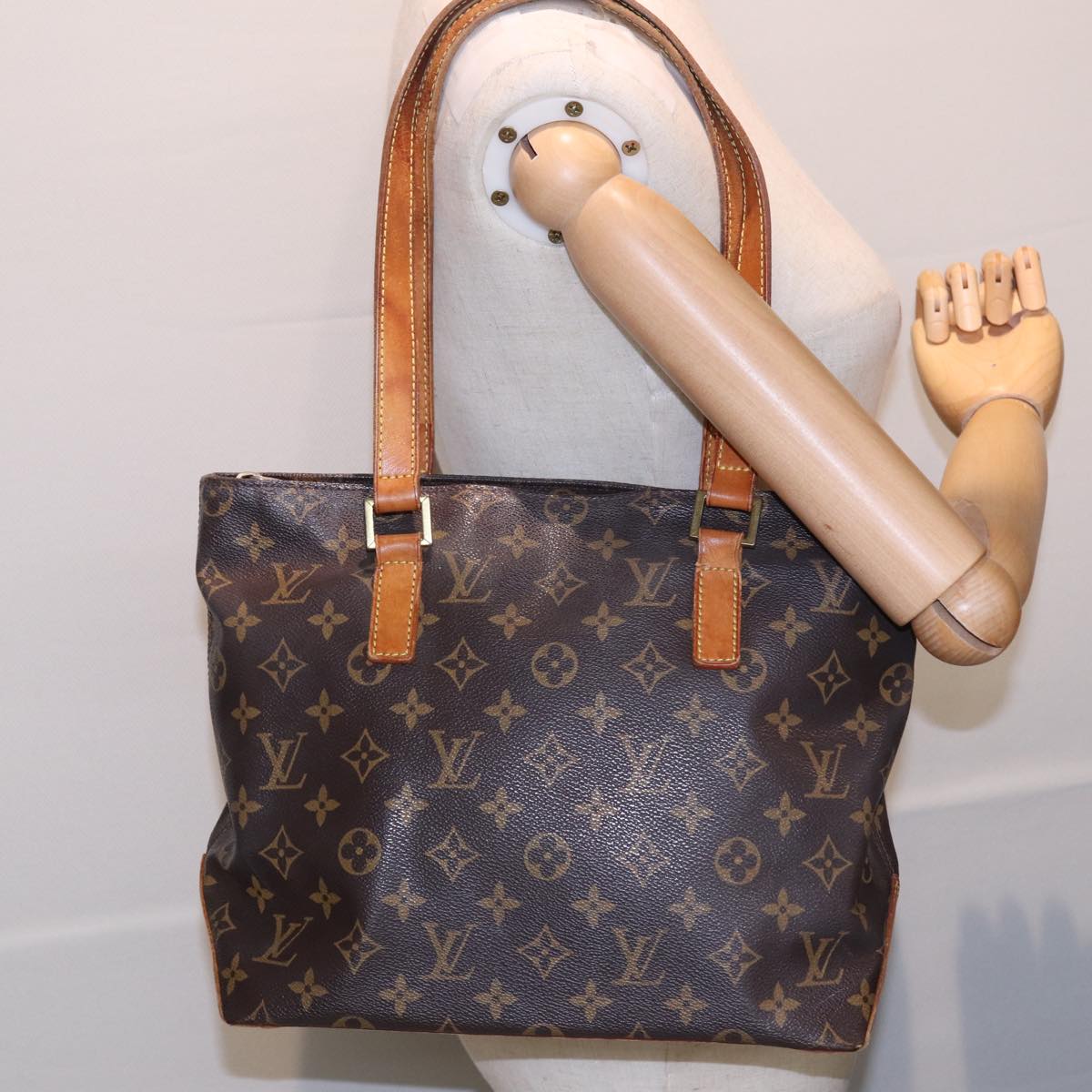 LOUIS VUITTON Monogram Cabas Piano Tote Bag M51148 LV Auth 82534