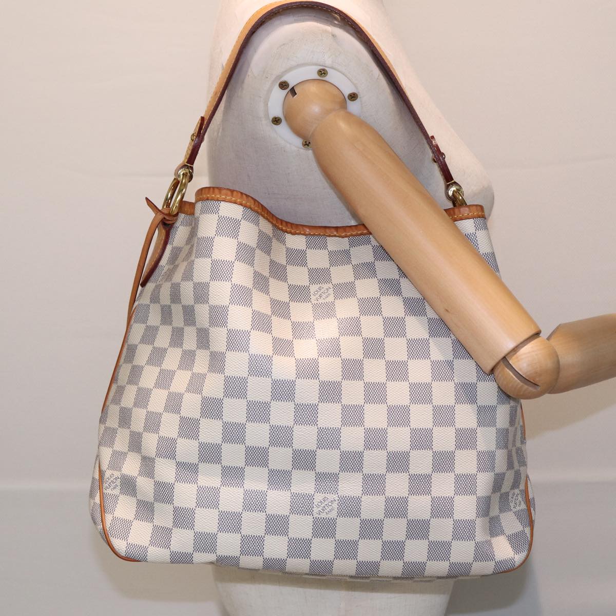 LOUIS VUITTON Damier Azur Delightful PM Shoulder Bag N41447 LV Auth 82538