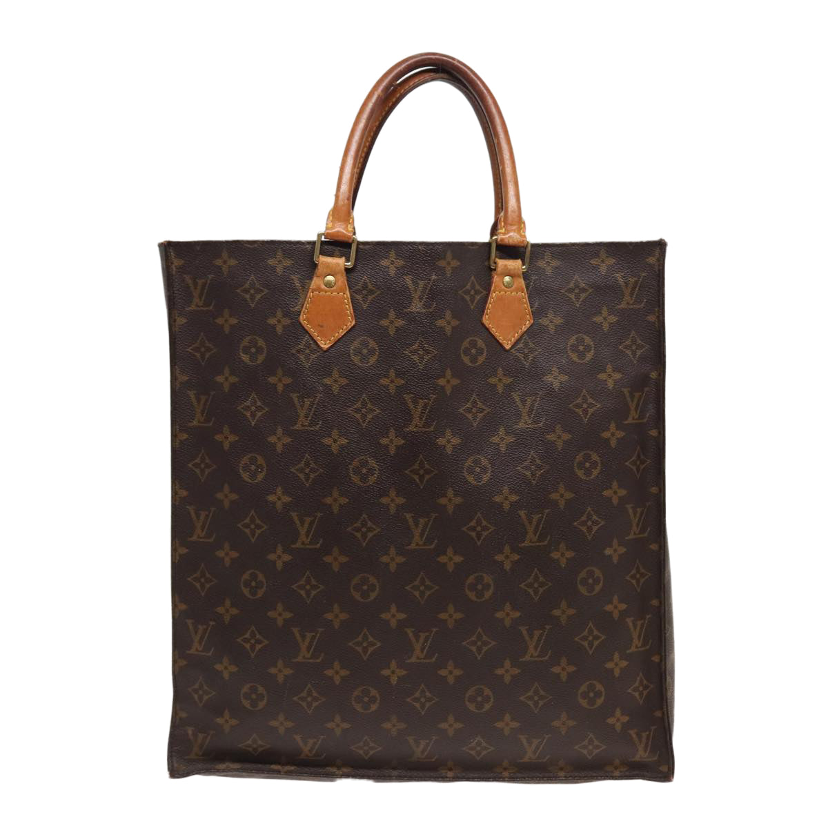 LOUIS VUITTON Monogram Sac Plat Hand Bag M51140 LV Auth 82544