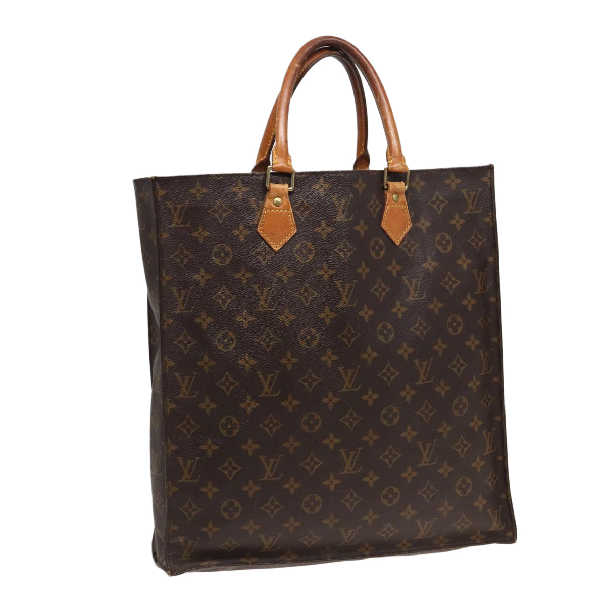 LOUIS VUITTON Monogram Sac Plat Hand Bag M51140 LV Auth 82544