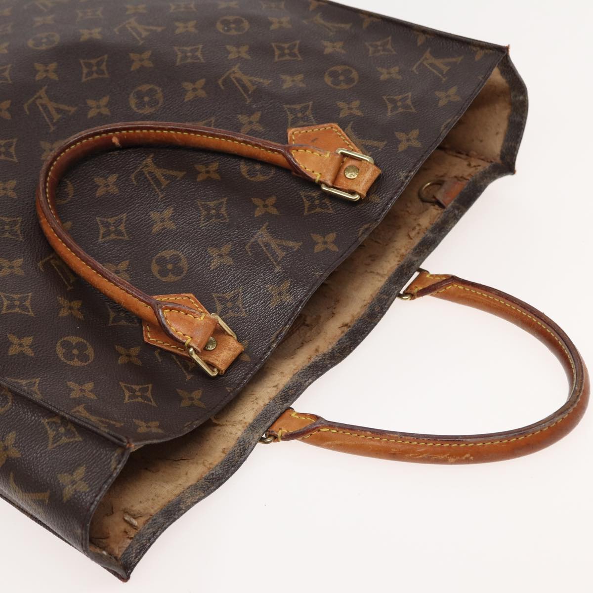 LOUIS VUITTON Monogram Sac Plat Hand Bag M51140 LV Auth 82544