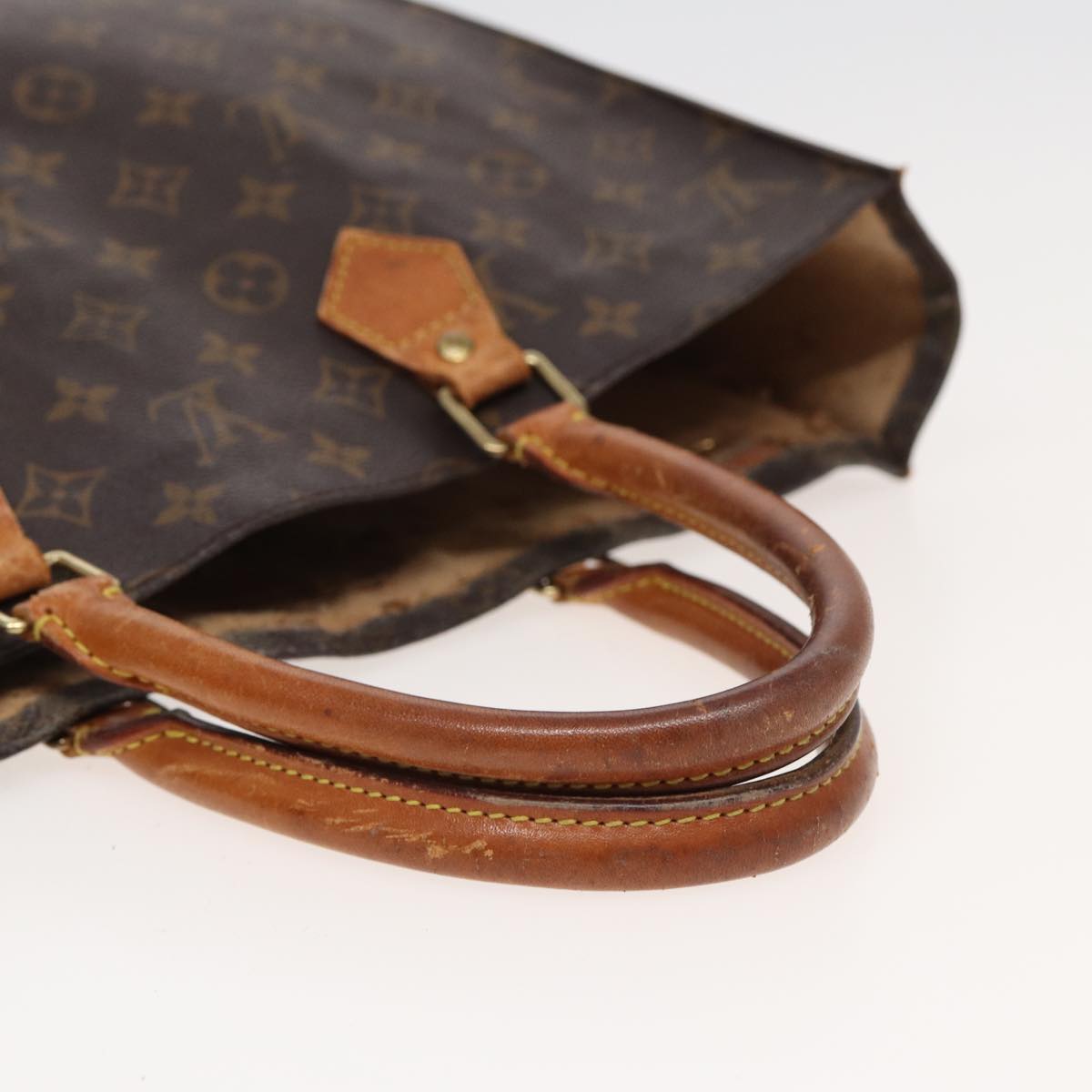 LOUIS VUITTON Monogram Sac Plat Hand Bag M51140 LV Auth 82544