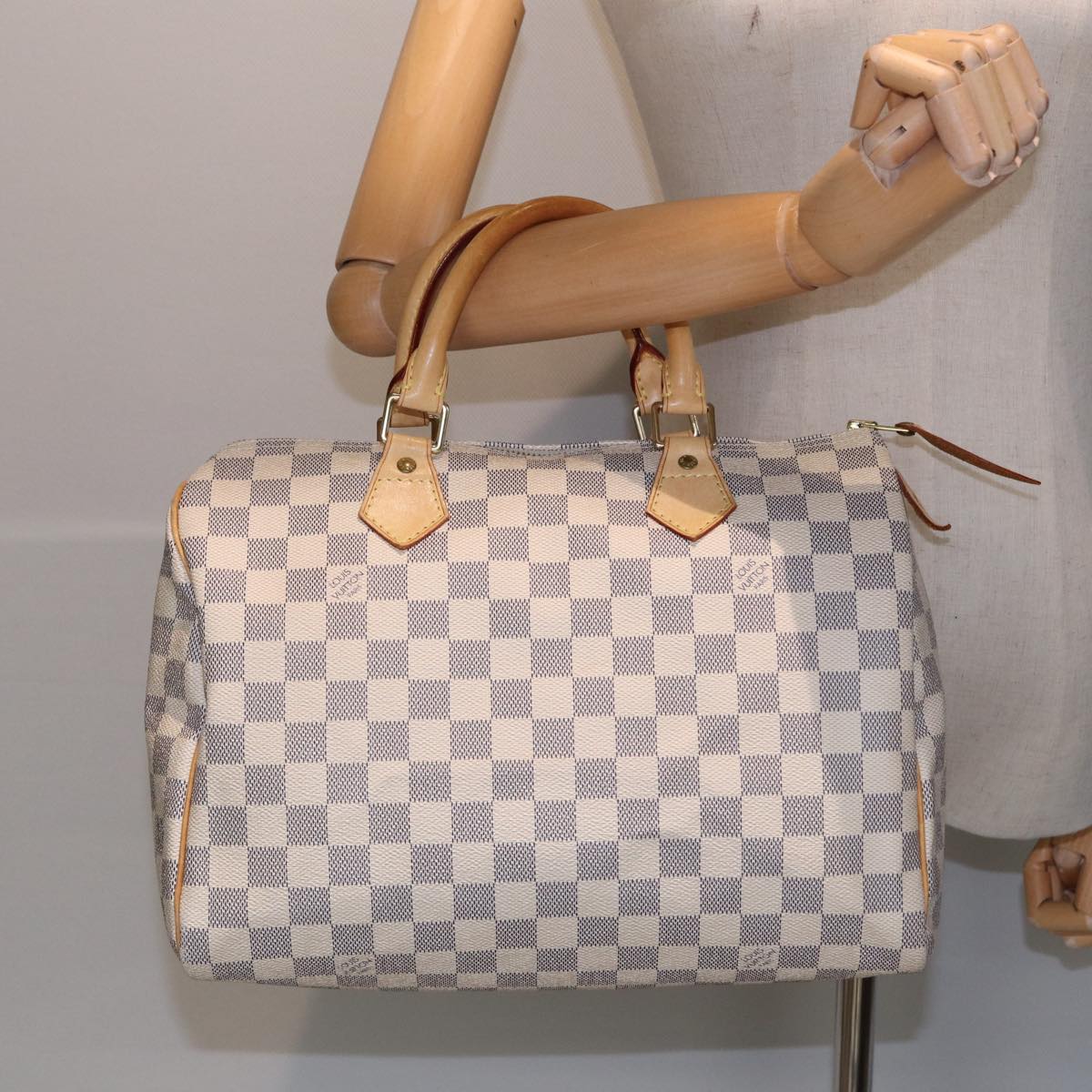 LOUIS VUITTON Damier Azur Speedy 30 Hand Bag N41533 LV Auth 82547