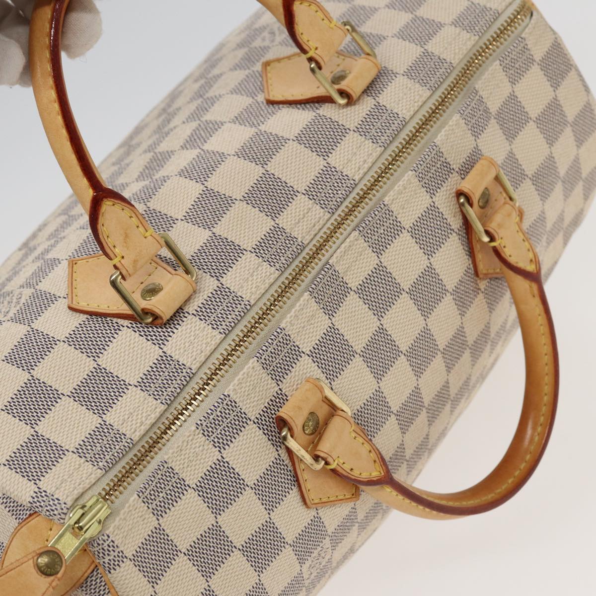 LOUIS VUITTON Damier Azur Speedy 30 Hand Bag N41533 LV Auth 82547