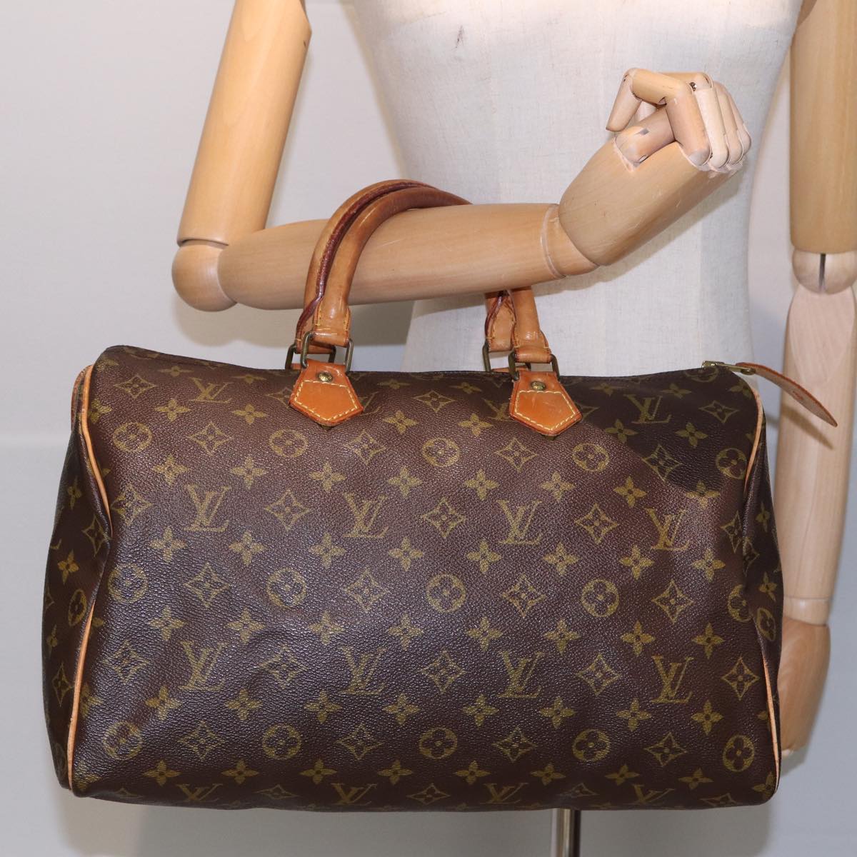 LOUIS VUITTON Monogram Speedy 35 Hand Bag M41524 LV Auth 82548